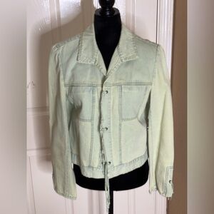 Double D Ranch Washed Denim Blue Long Sleeve Button Front Jacket Medium